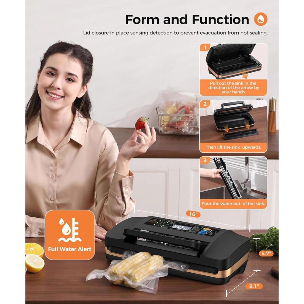 New 95Kpa Powerful Commercial Full Automatic Vacuum Sealer Machine Food Saver - Picture 5 of 8